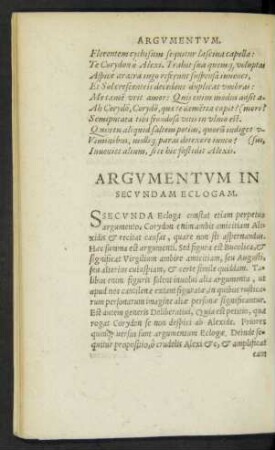Argumentum In Secundam Eclogam.