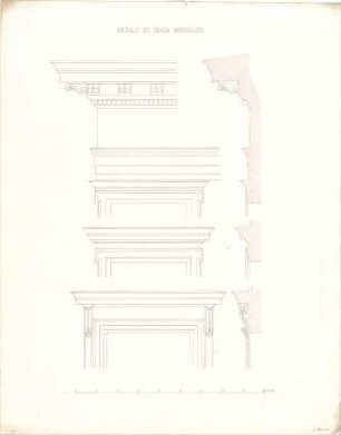 Thiersch, August ; Studienarbeiten - Wohnhaus (Schnitte, Details)