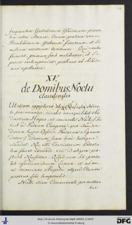 [fol. 14] De domibus noctu claudendis