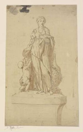 Grabdenkmalentwurf mit allegorischer Frauenfigur