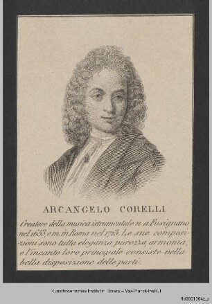 Folge von Bildnissen : Männerbildnisse, Komponisten und Musiker : Bildnis des Arcangelo Corelli