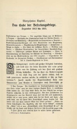Vierzehntes Kapitel. Das Ende der Befreiungskriege. Dezember 1813 bis 1815
