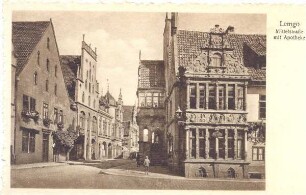 Mittelstraße mit Apotheke in Lemgo. Aufnahmedatum unbekannt. Stadtarchiv Detmold Bildarchiv Nr.3944