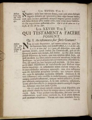 Lib. XXVIII. /Tit. I. - Tit. VIII.