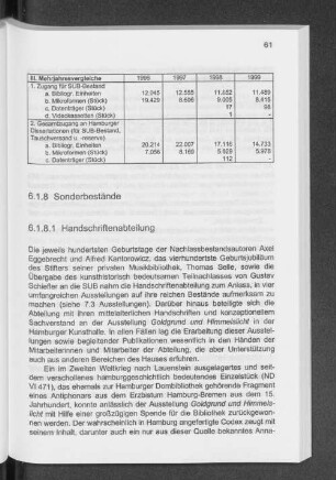 6.1.8 Sonderbestände
