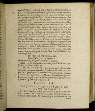 Caput III. De Iuribus Maiestatis Regiis, Sive Regalibus