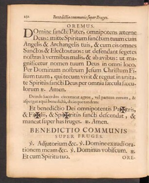 Benedictio Communis Super Fruges