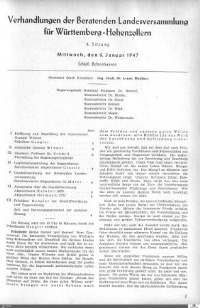 4. Sitzung, Bebenhausen, 8.1.1947