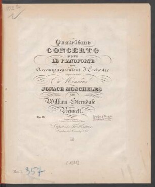 Quatrième Concerto Pour Le Pianoforte avec Accompagnement d'Orchestre : Op. 19.