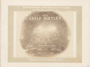 Möbelstand in der Ausstellungshalle bei der Oberbadischen Gewerbeausstellung in Freiburg i. Br.