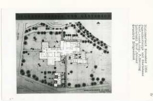 Jugendherberge und Gästehaus, Berlin-Westend (Diplomarbeit bei Willy Kreuer): Grundriss Erdgeschoss 1:200