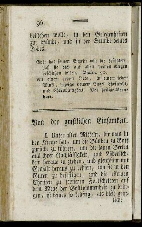 Von der geistlichen Einsamkeit.