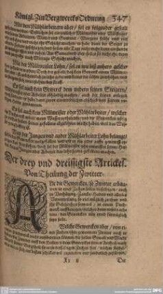 Der drey und dreissigste Artickel. Von Theilung der Zwitter.