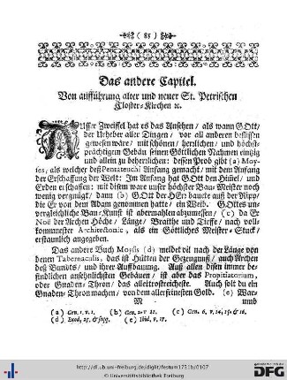 II. Von aufführung alter und neuer St. Petrischen Closter-Kirchen etc.