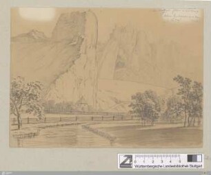 Der Metzger-Felsen u. die Burg Hohen-Gerhausen u. die Aach : 20. Apr. 1818