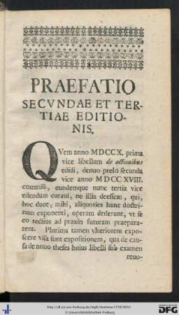 Praefatio Secundae Et Tertiae Editionis.