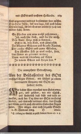 Die neunzehnte Betrachtung.