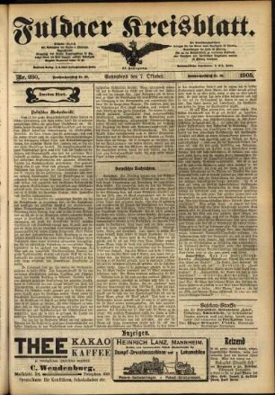 Zweite Ausgabe vom Samstag, den 07. Oktober 1905.