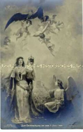 Postkarte zur Geburt des Kronprinzen Wilhelm