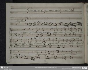 Cantata Quinta a Soprano Solo