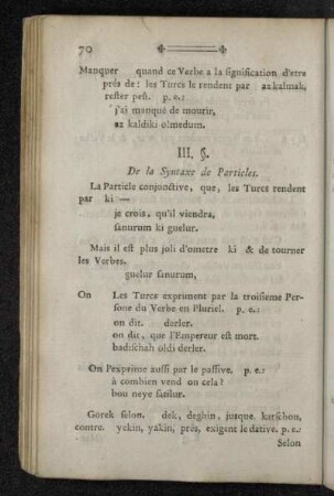 III. §. De la Syntaxe de Particles.