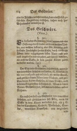 Das Geschwüre. (Ulcus.) §. 910. - Die Schwämmgen. §. 953.