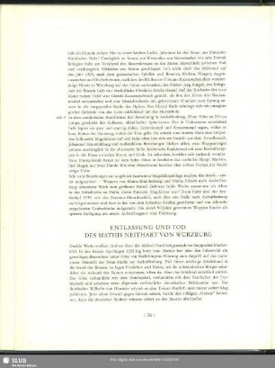 Entlassung und Tod Des Mathis Neithart Von Würzburg