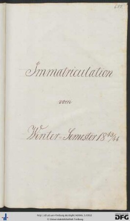 [S. 699] Wintersemester 1843/44