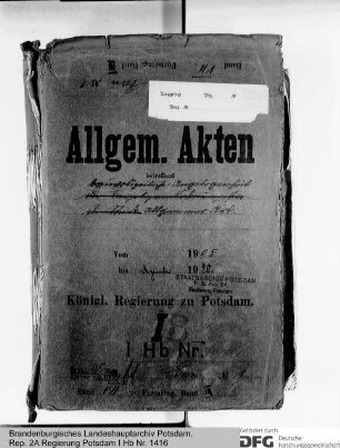 Bestimmungen über die Feuer- und Baupolizei in den Städten. Baupolizeiordnungen