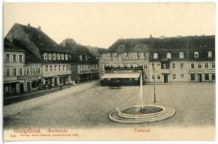 Königsbrück. Marktplatz mit Fontaine