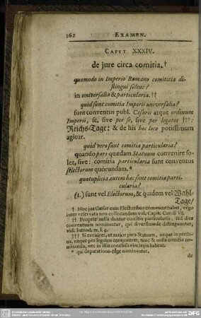 Caput XXXIV. de iure circa comitia