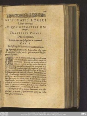 Sectio prima, de Syllogismo in communi.