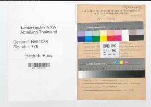 Entnazifizierung Hans Heidrich , geb. 23.04.1912 (Gartenarchitekt)