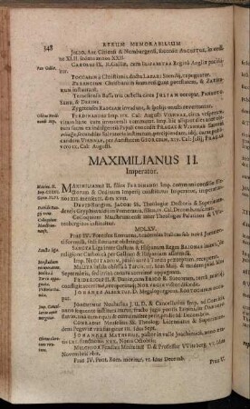 Maximilianus II. Imperator.