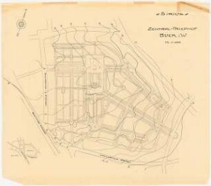 Friedhof, Gelsenkirchen-Buer: Lageplan 1:1000, 1:10000