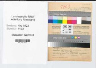 Entnazifizierung Gerhard Maigatter , geb. 05.03.1905 (Zollsekretaer)