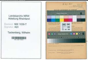 Entnazifizierung Wilhelm Tackenberg , geb. 22.10.1891 (Vorkalkulator)
