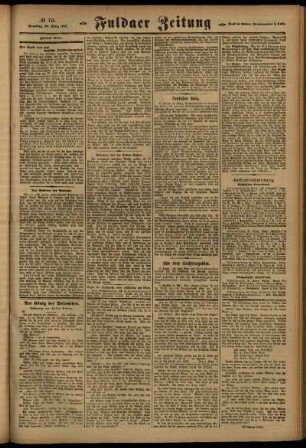 Zweite Ausgabe vom Samstag, den 26. März 1921.