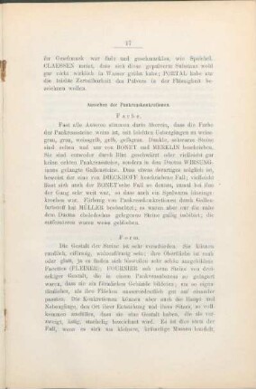 Aussehen der Pankreaskonkretionen.