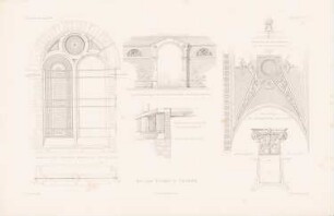Neuer Friedhof, Karlsruhe: Details (aus: Atlas zur Zeitschrift für Bauwesen, hrsg. v. G. Erbkam, Jg. 30, 1880)