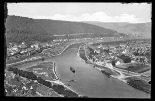 Blick auf Mainspitze, Kreuzwertheim, Güterbahnhof