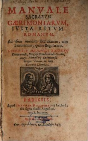 Manuale sacrarum ceremoniarum juxta ritum romanum