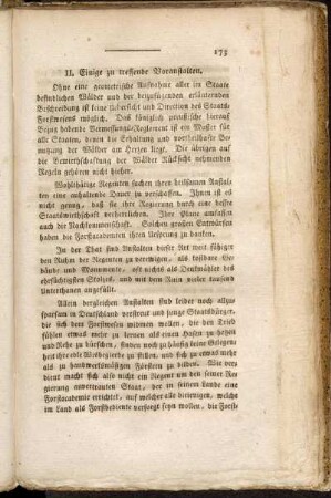 II. Einige zu treffende Voranstalten.