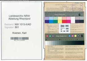 Entnazifizierung Karl Koenen , geb. 19.12.1921 (Kaufmaennischer Angestellter)