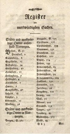 Register der merkwürdigsten Sachen
