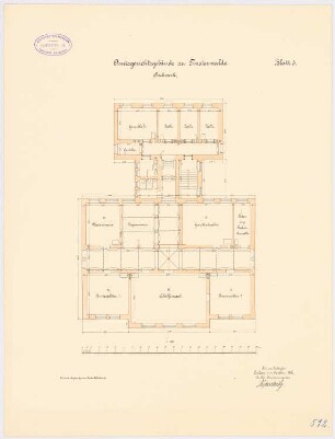 Amtsgericht, Finsterwalde: Grundriss Obergeschoss 1:100