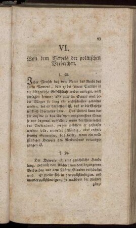 VI. Von dem Beweis der politischen Verbrechen.