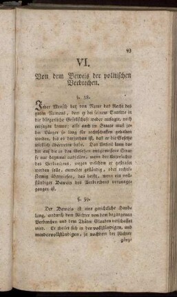 VI. Von dem Beweis der politischen Verbrechen.