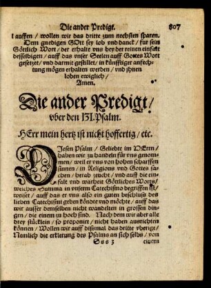 Die ander Predigt/ uber den 131. Psalm.