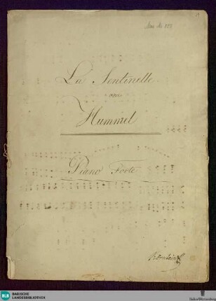 La Sentinelle. Excerpts - Don Mus.Ms. 800 : T, Coro maschile, strings; ZimH 71